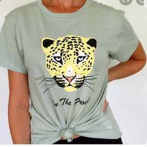 ✅✅WildFox On the Prowl Keke T shirt in Aqua Gray